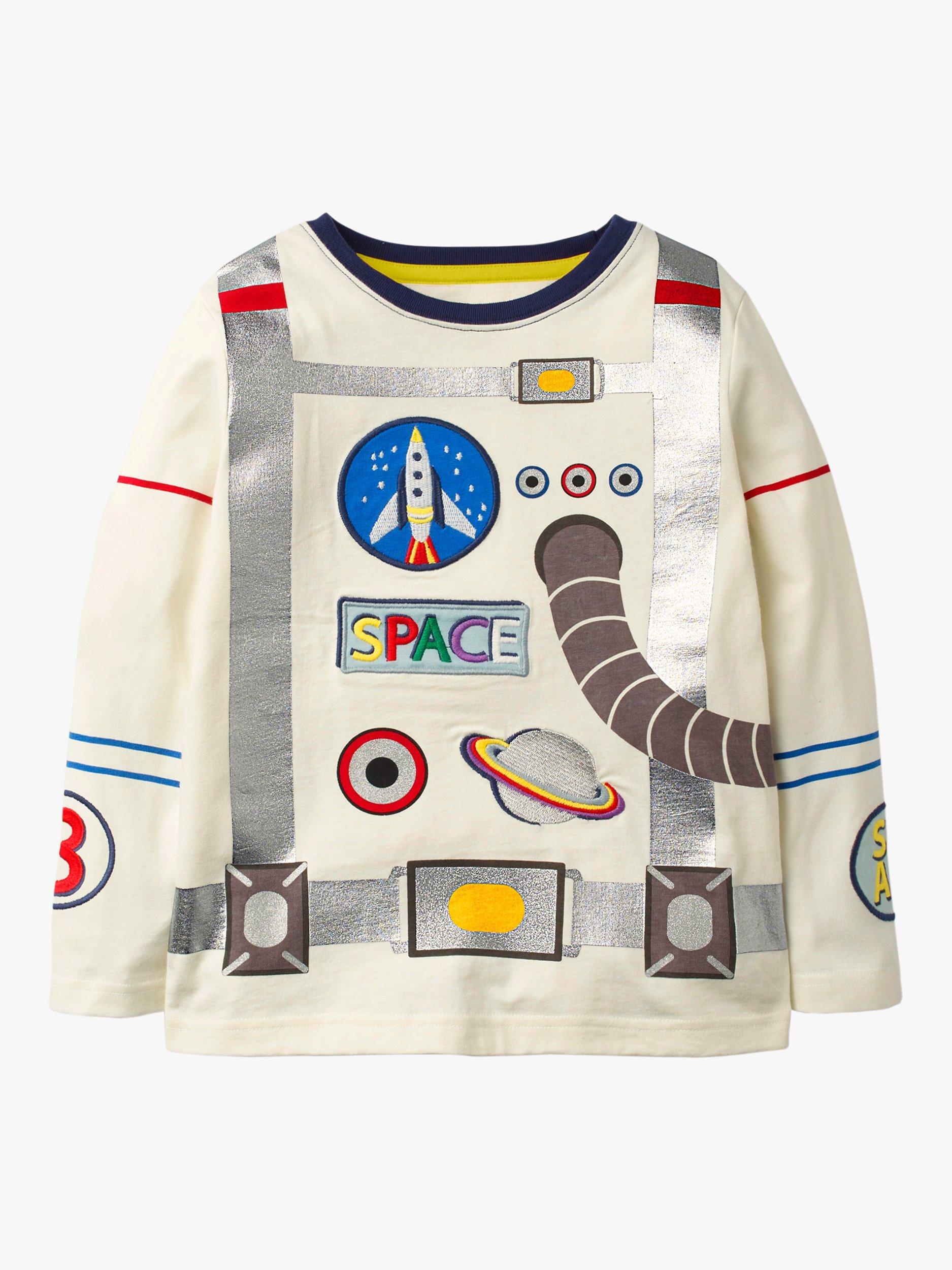 Mini Boden Boys' Appliqué Astronaut T-Shirt, Ivory