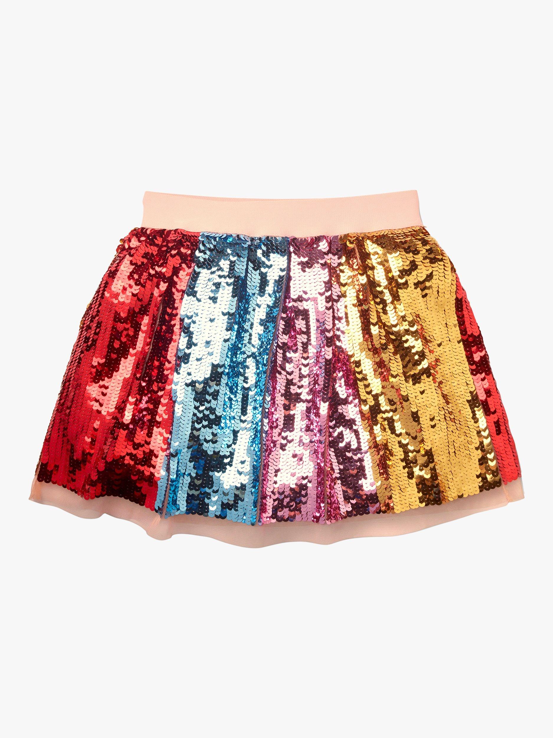 Mini Boden Girls Rainbow Sequin Skirt Multi