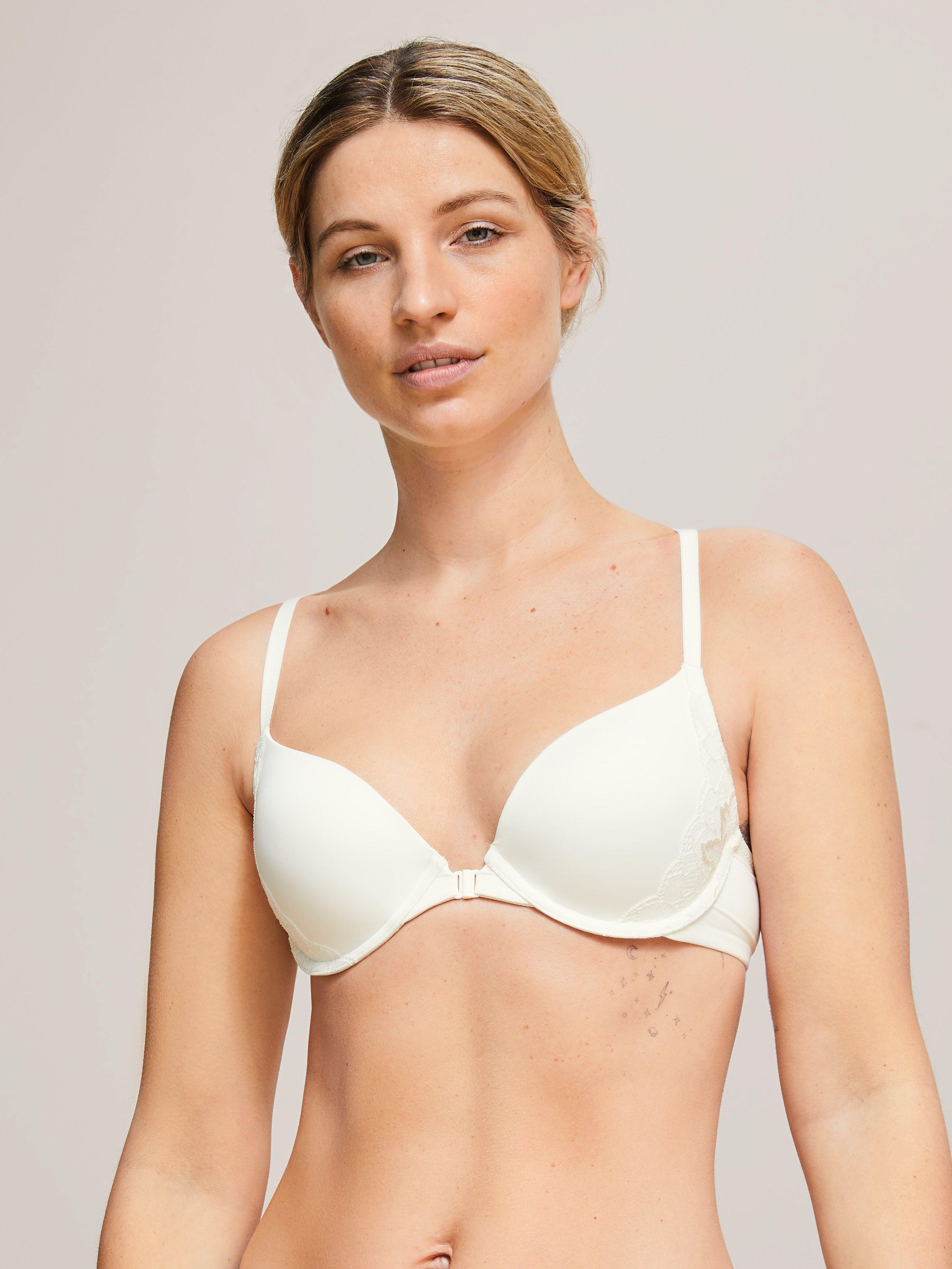 John Lewis Yasmin T-Shirt Front Fastening Bra, Ivory