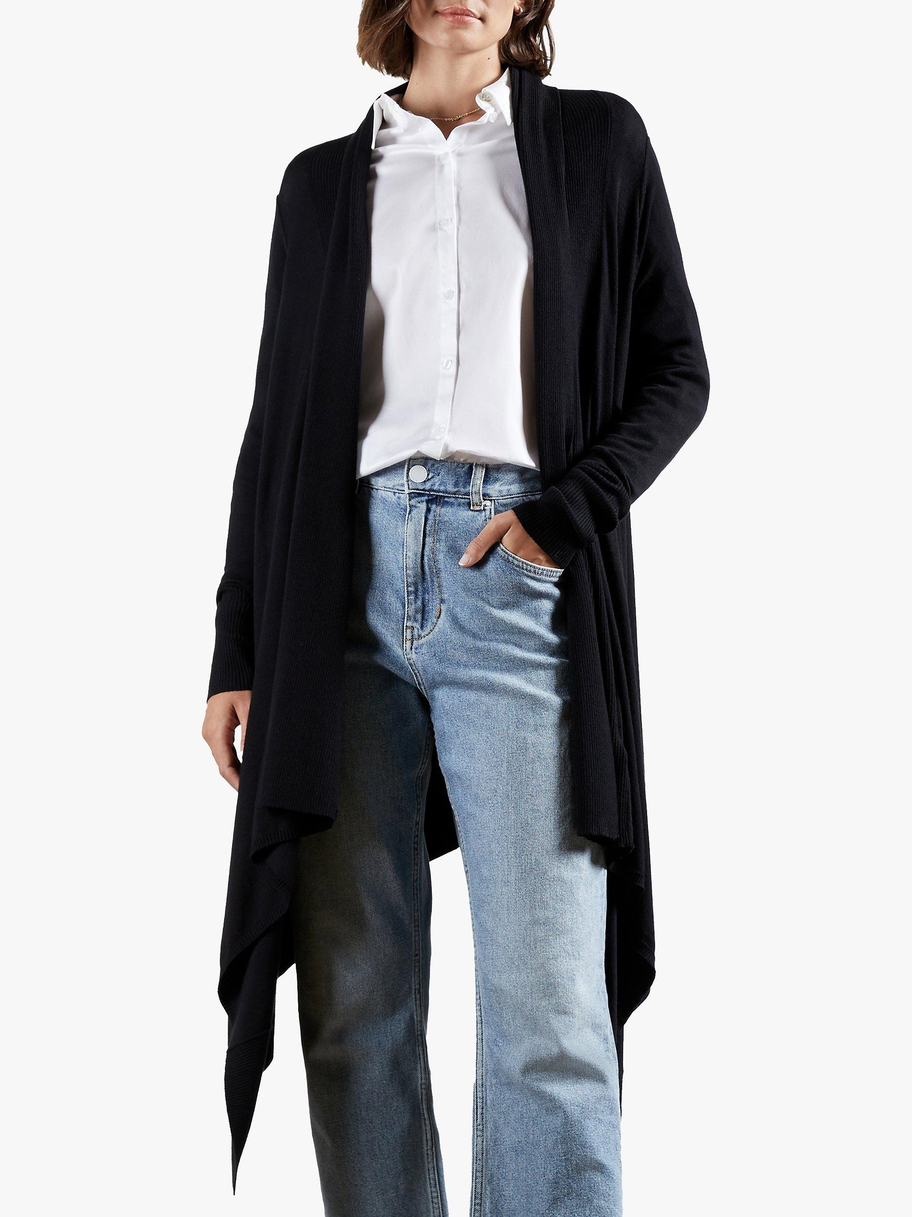 Ted Baker Fiyyona Longline Waterfall Cardigan, Black