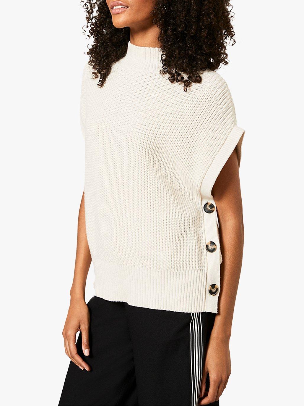 Mint Velvet Chunky Knit Tabard Top, Cream