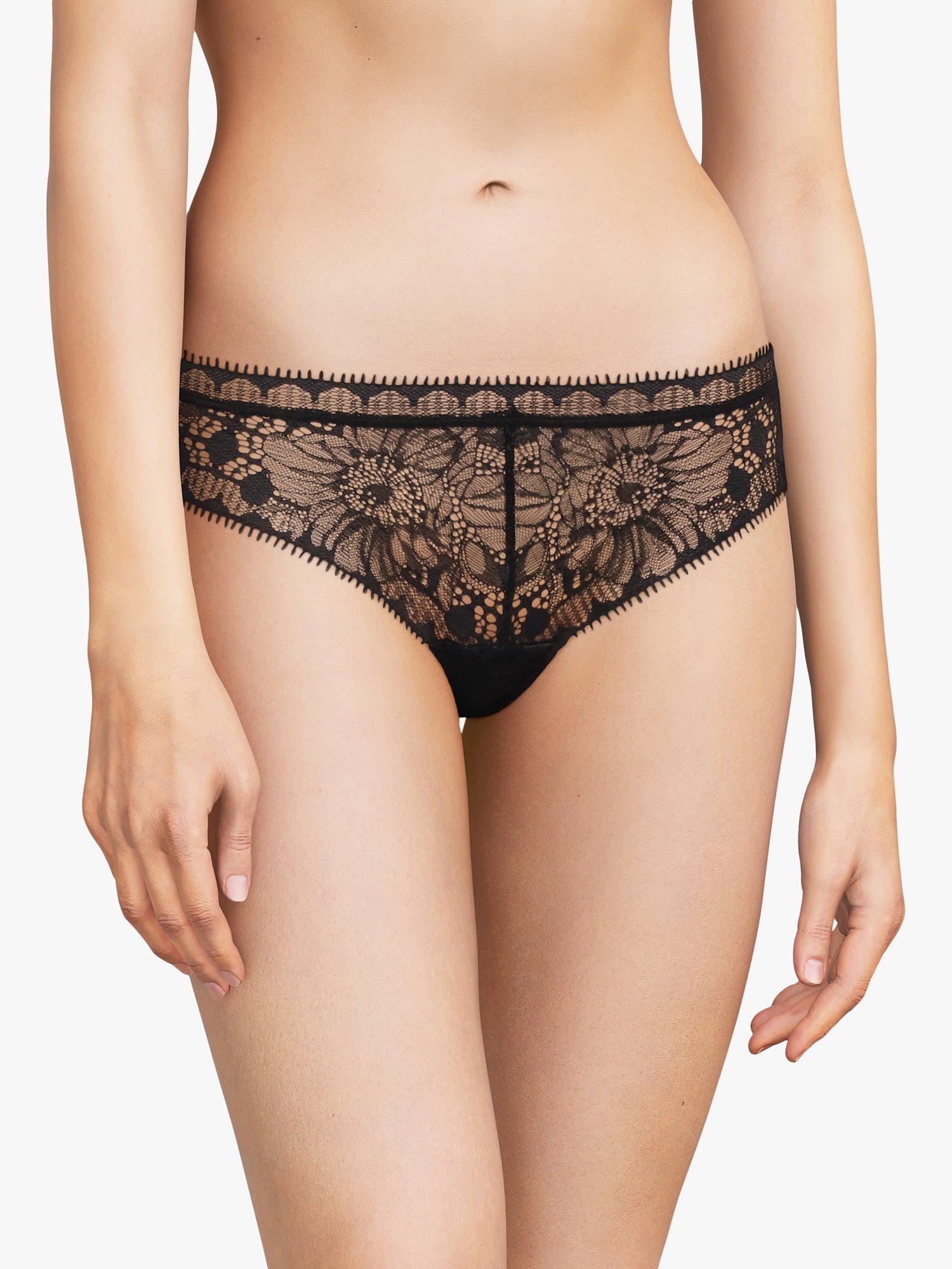 Product image 1 of 2, which shows Chantelle Day To Night Tanga Knickers, Black, S