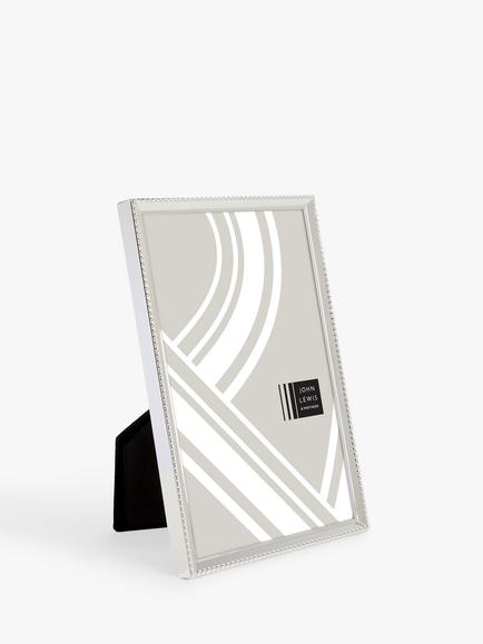 John Lewis Beaded Daya Photo Frame, Silver Plated, Silver Plated