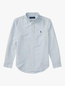 Polo Ralph Lauren Kids' Pinstripe Oxford Shirt, Blue, Blue