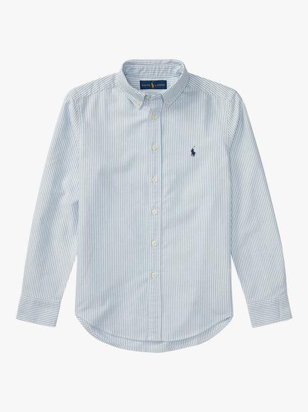 Polo Ralph Lauren Kids' Pinstripe Oxford Shirt, Blue, Blue