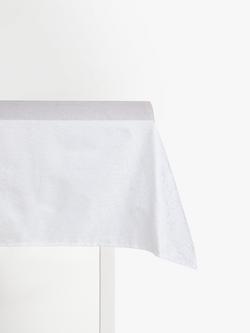 John Lewis Hidcote Floral Jacquard Cotton Tablecloth, White, White