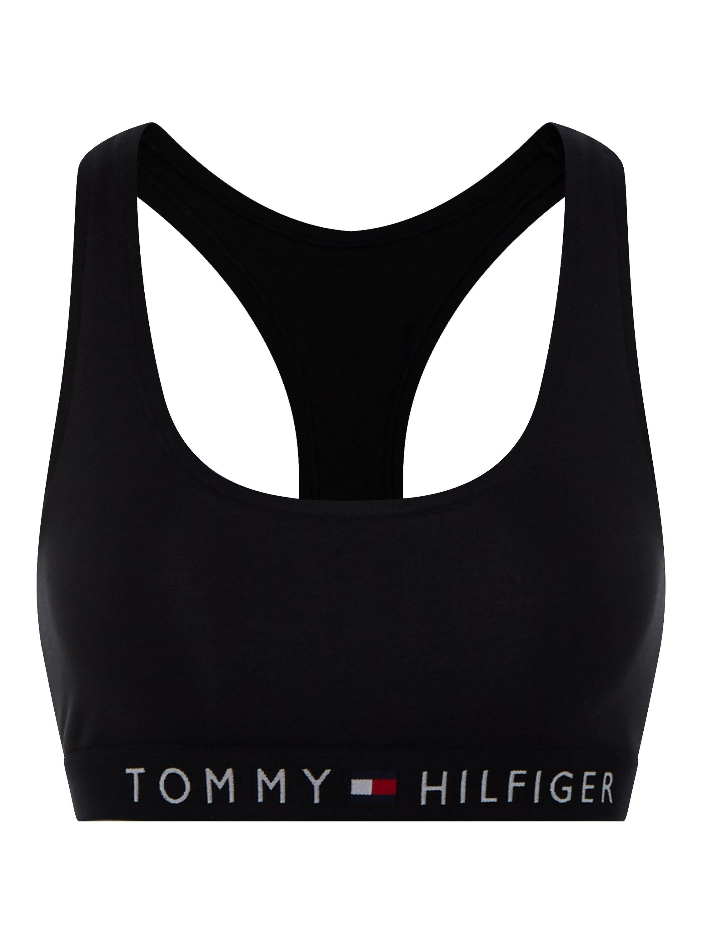 Tommy Hilfiger Racerback Scoop Neck Bralette, Black