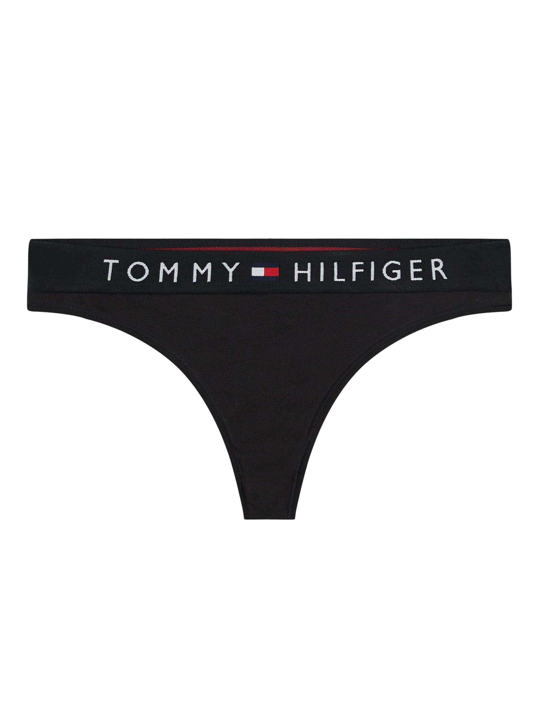 Tommy Hilfiger Stretch Cotton Thong, Black