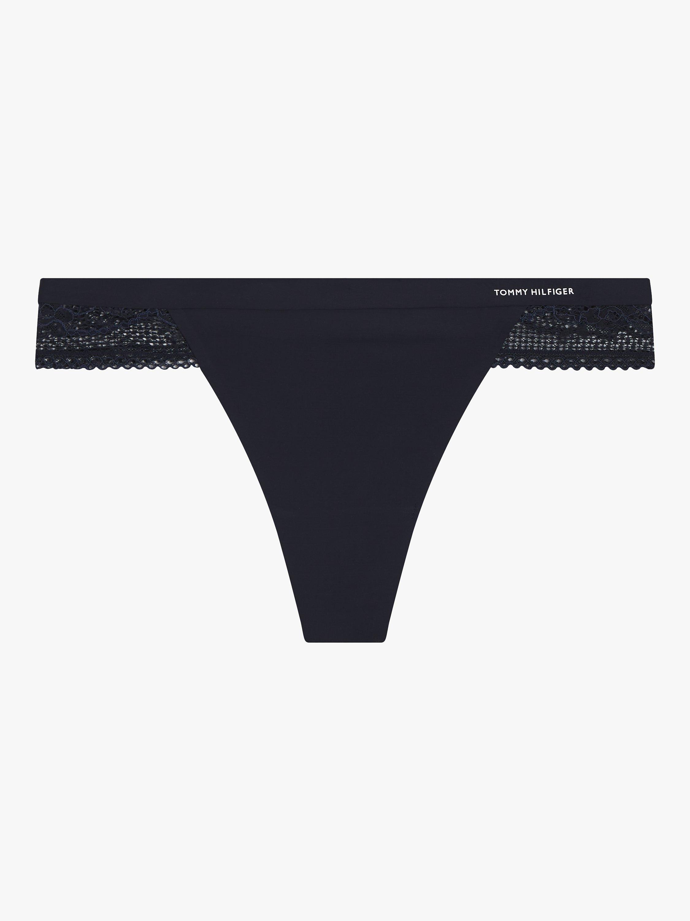 Product image 4 of 4, which shows Tommy Hilfiger Lace Trim Thong, Desert Sky, L
