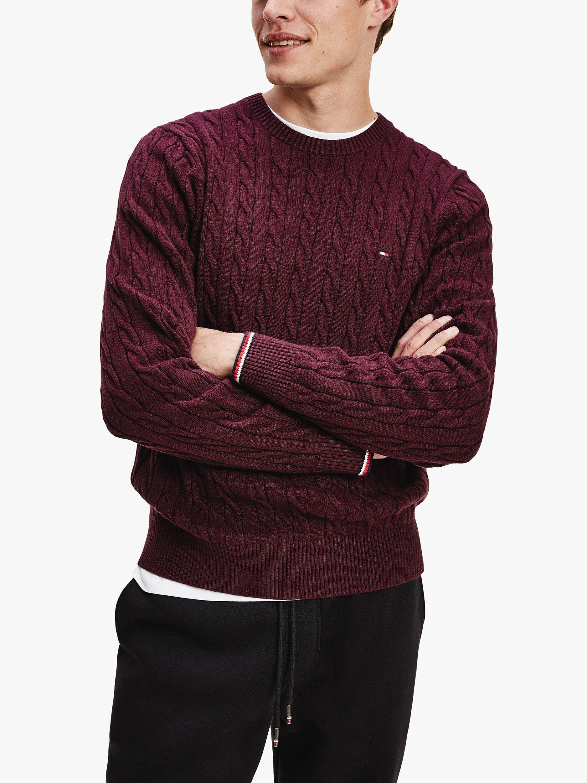 Burgundy cable knit jumper best sale