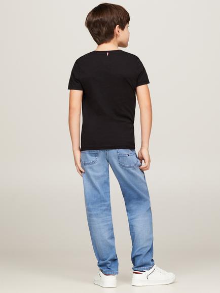 Tommy Hilfiger Kids' Basic Crew Neck Short Sleeve Top - view 2, Black