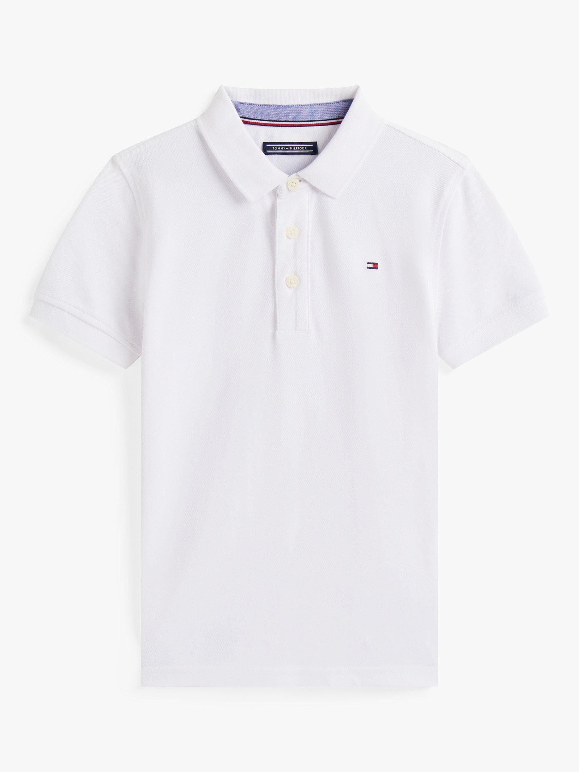 Product image 6 of 6, which shows Tommy Hilfiger Kids' Organic Cotton Short Sleeve Polo Shirt, Bright White, 3 years