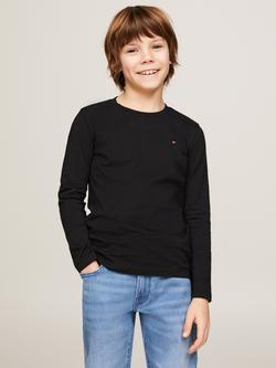 Tommy Hilfiger Kids' Basic Crew Neck Long Sleeve Top, Black