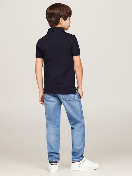 Tommy Hilfiger Kids' Organic Cotton Short Sleeve Polo Shirt - view 2, Sky Captain