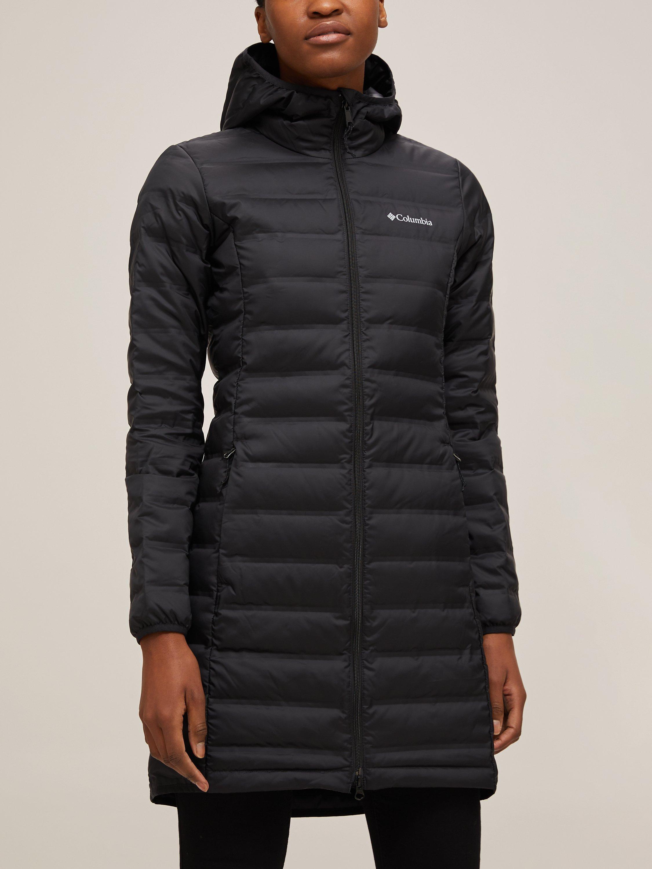 Columbia Lake 22 Down Women's Long Hooded Jacket, Black