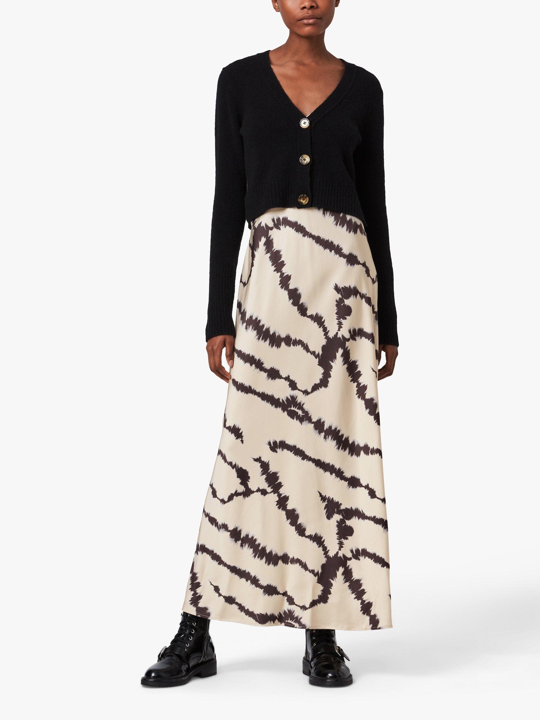 AllSaints Cleo Lieto 2-In-1 Midi Dress, Black/Ivory