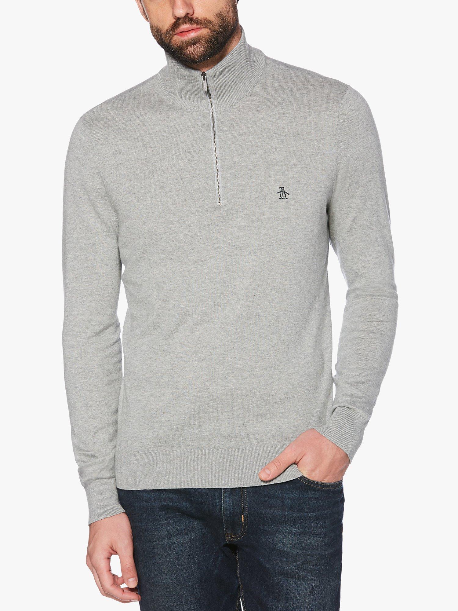 Original Penguin 1/4 Zip Knit, 080 Rain Heather