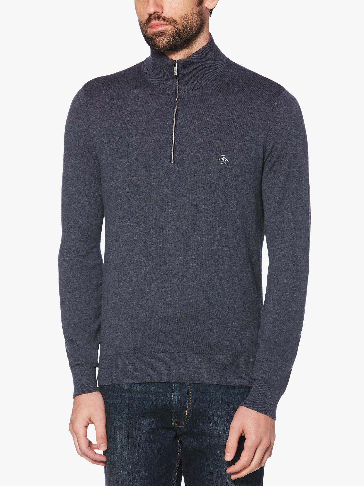 Original Penguin 1/4 Zip Knit, 413 Dark Sapphire, S