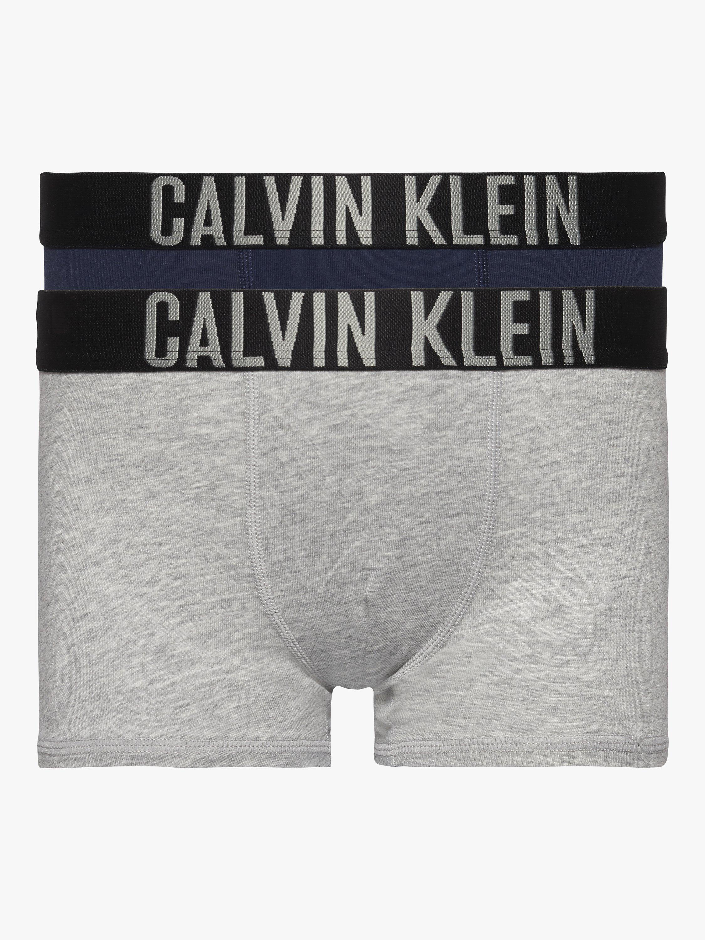 Product image 1 of 1, which shows Calvin Klein Kids' Trunks, Pack of 2, Grey/Blue, 8-10 years