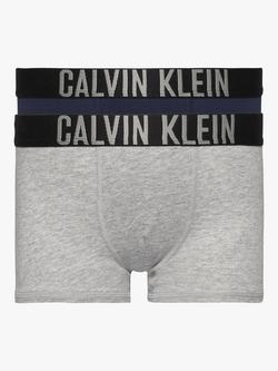 Calvin Klein Kids' Trunks, Pack of 2, Grey/Blue