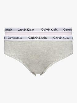 Calvin Klein Kids' Bikini Briefs, Pack of 2, Grey/Pink