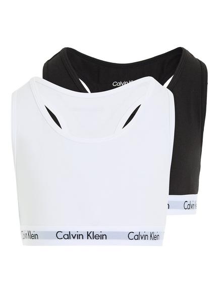 Calvin Klein Kids' Bralette, Pack of 2, Black/White, Black/White