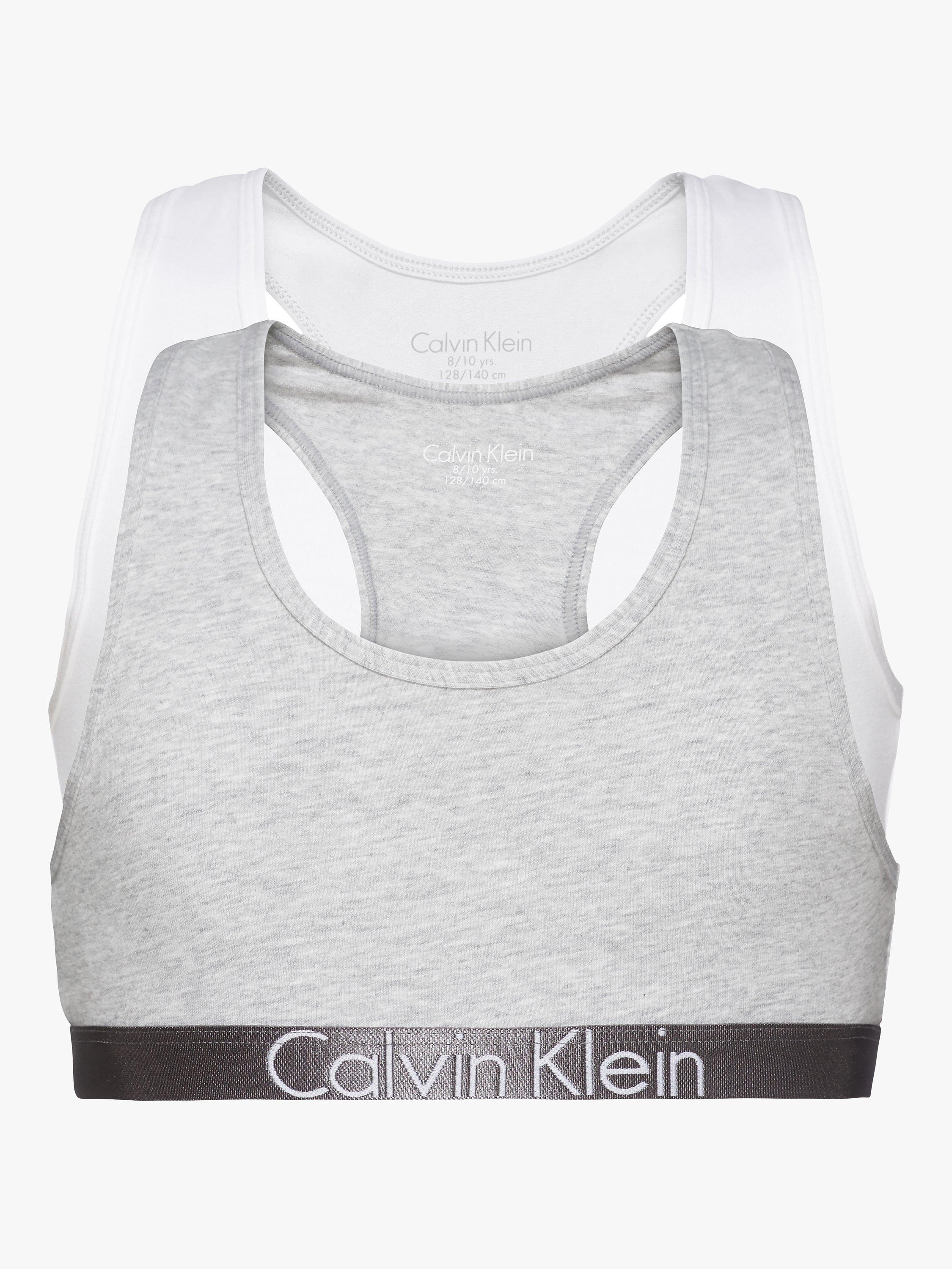 Calvin Klein Kids' Bralette, Pack of 2, Grey/White