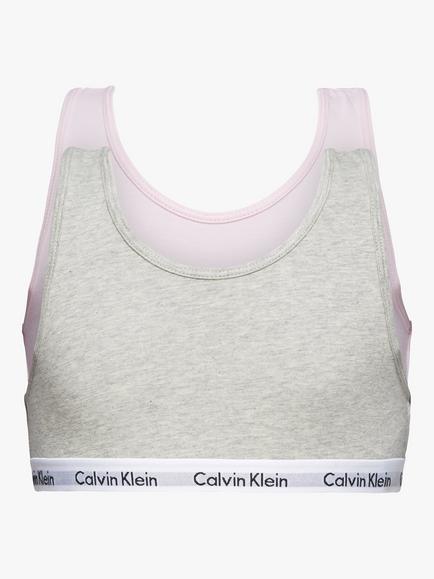 Calvin Klein Kids' Bralette, Pack of 2, Grey Heather/Unique, Grey Heather/Unique