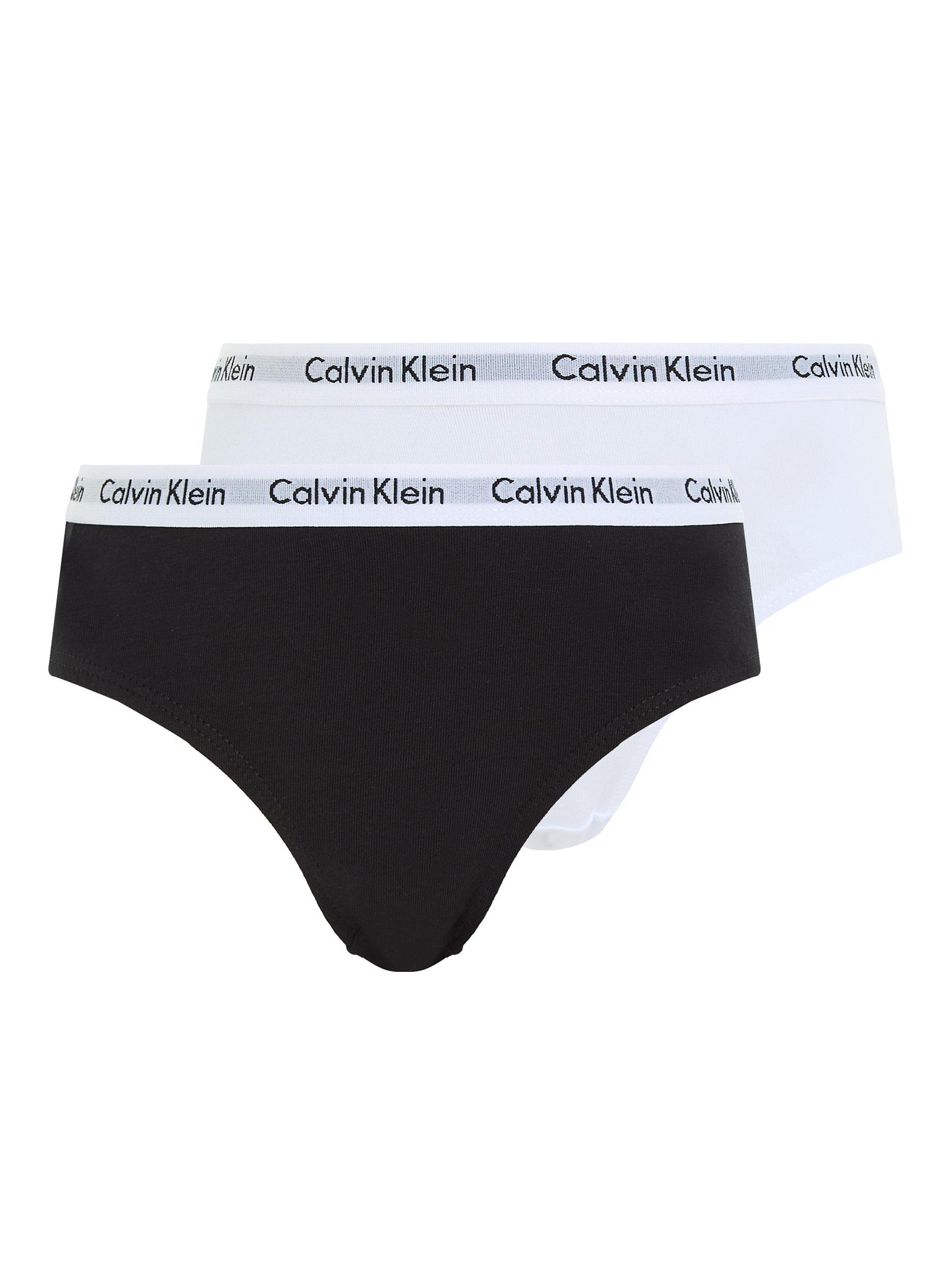 Product image 1 of 3, which shows Calvin Klein Kids' Bikini Briefs, Pack of 2, Black/White, 8-10 years