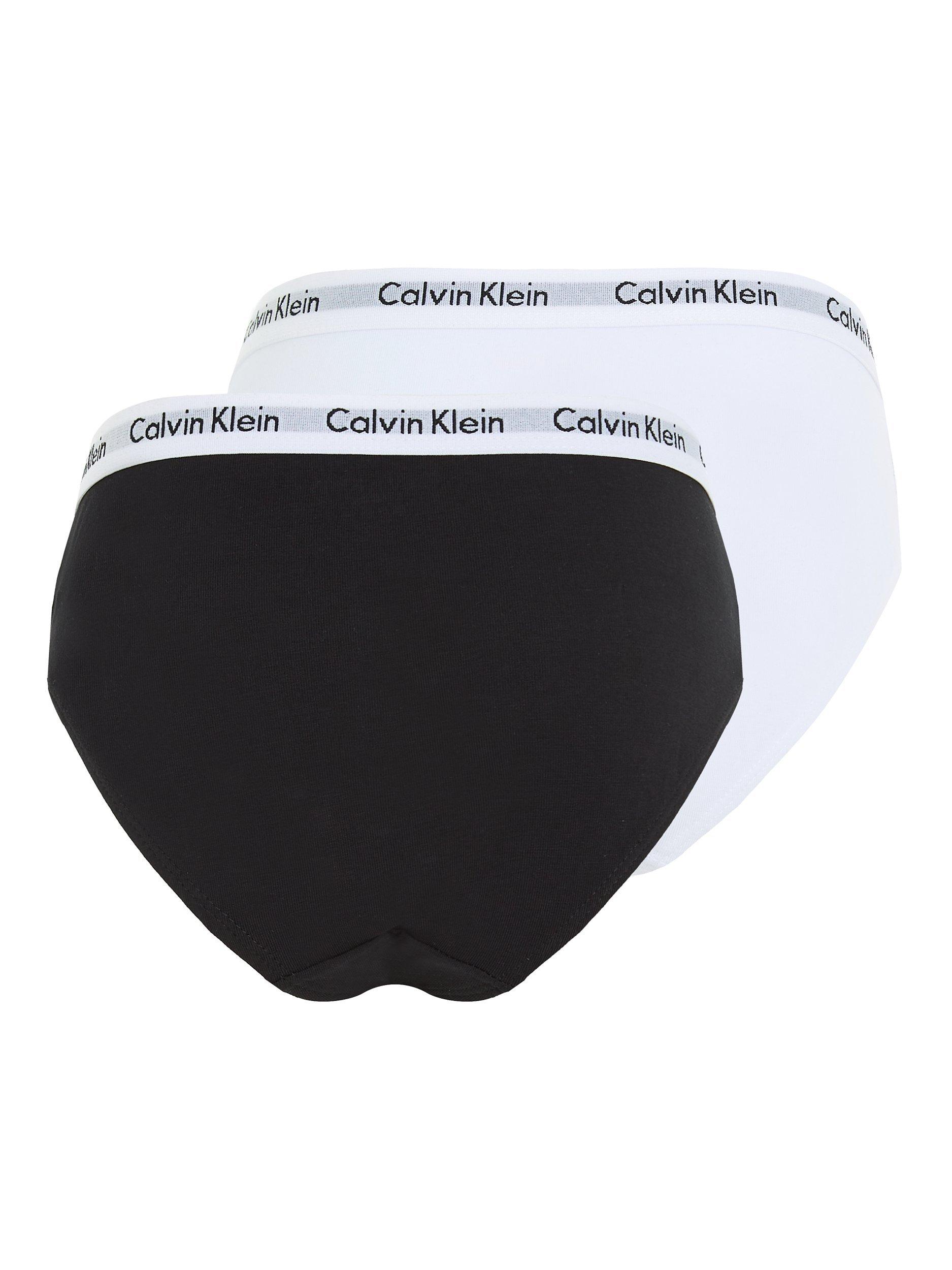 Product image 2 of 3, which shows Calvin Klein Kids' Bikini Briefs, Pack of 2, Black/White, 8-10 years