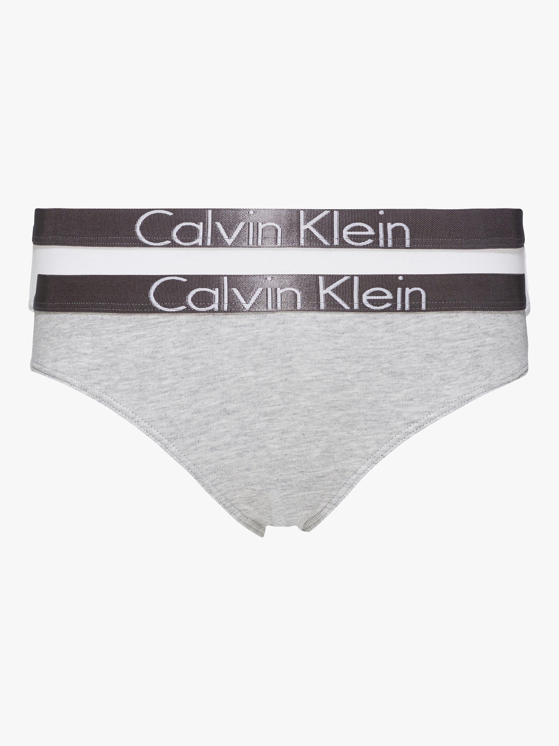 Calvin Klein Kids' Bikini Briefs, Pack of 2, Grey/White