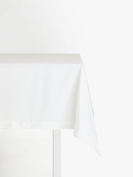 John Lewis Hem Stitch Organic Cotton Tablecloth, White, White