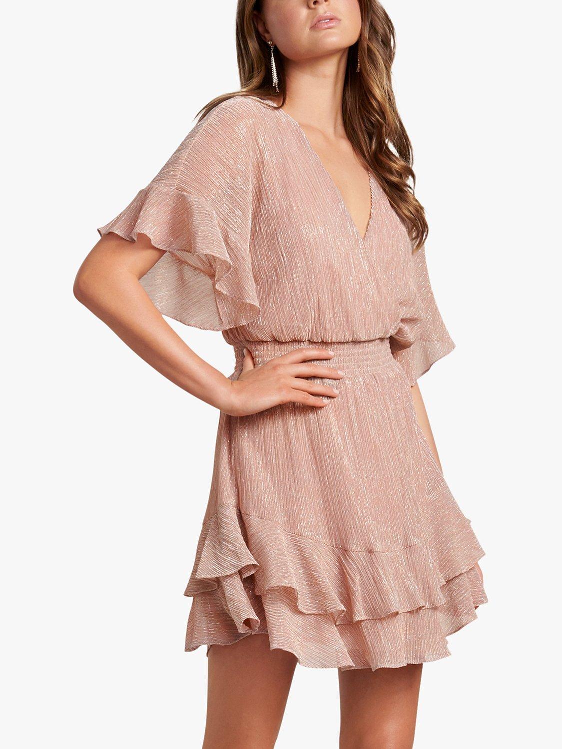 Forever New Sophie Metallic Plisse Mini Dress