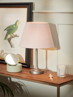 John Lewis Sophia Pure Linen Tapered Lampshade - view 2, Ash Rose
