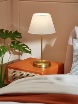 John Lewis Sophia Pure Linen Tapered Lampshade - view 2, Lily White