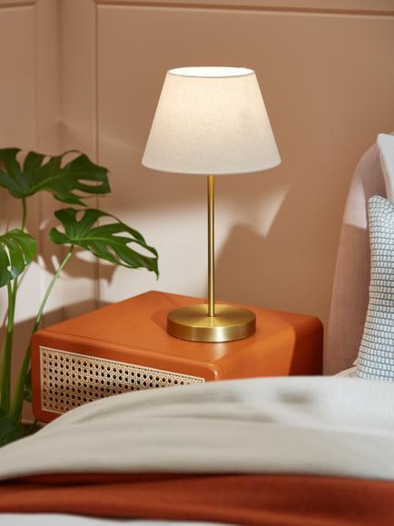 John Lewis Sophia Pure Linen Tapered Lampshade - view 2, Lily White