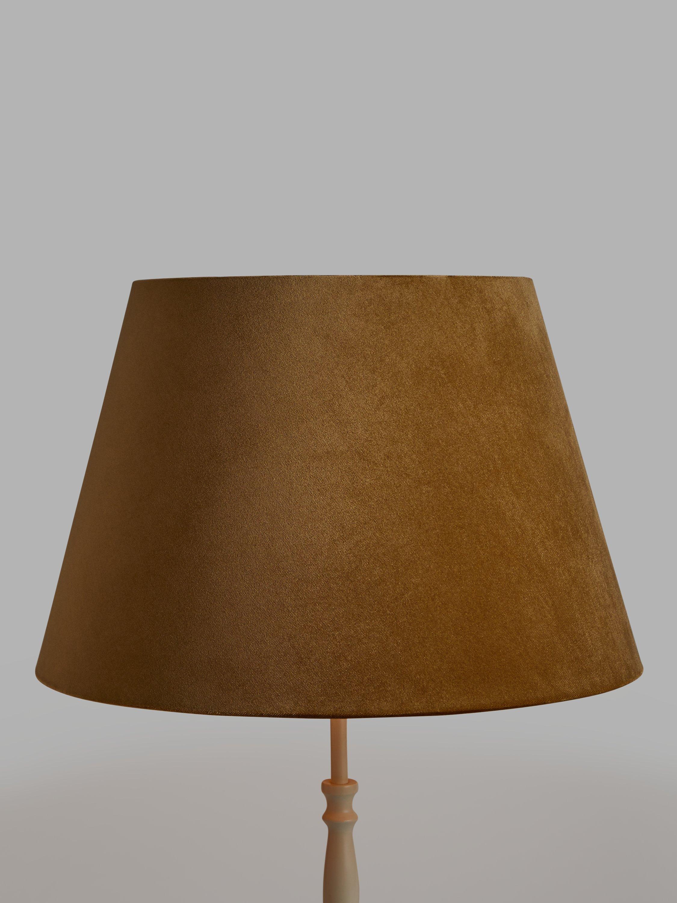 John Lewis Jenny Velvet Tapered Lampshade, Gold, Dia.45cm