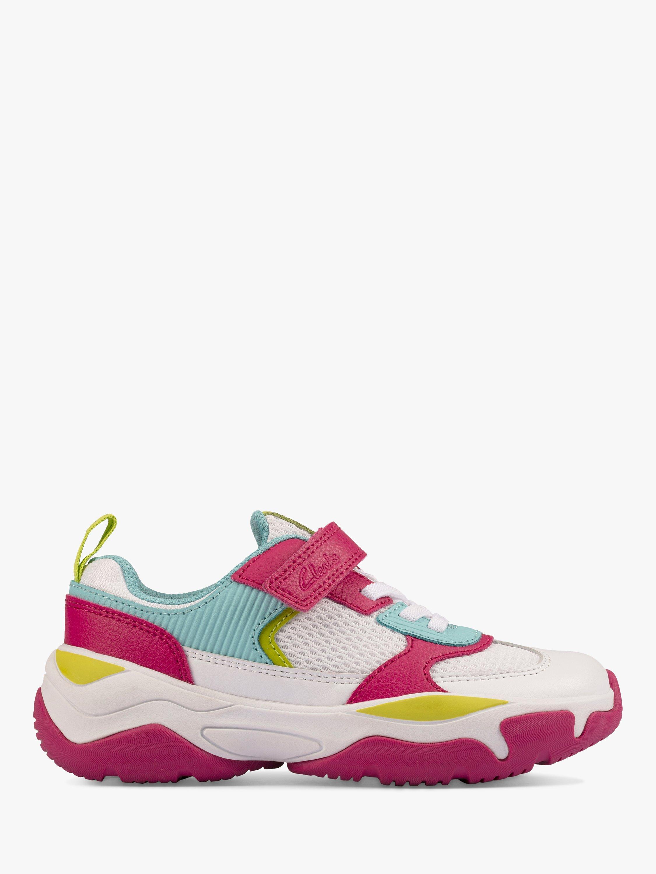 Clarks Children's Kuju Run Shoes, Off White/Combi