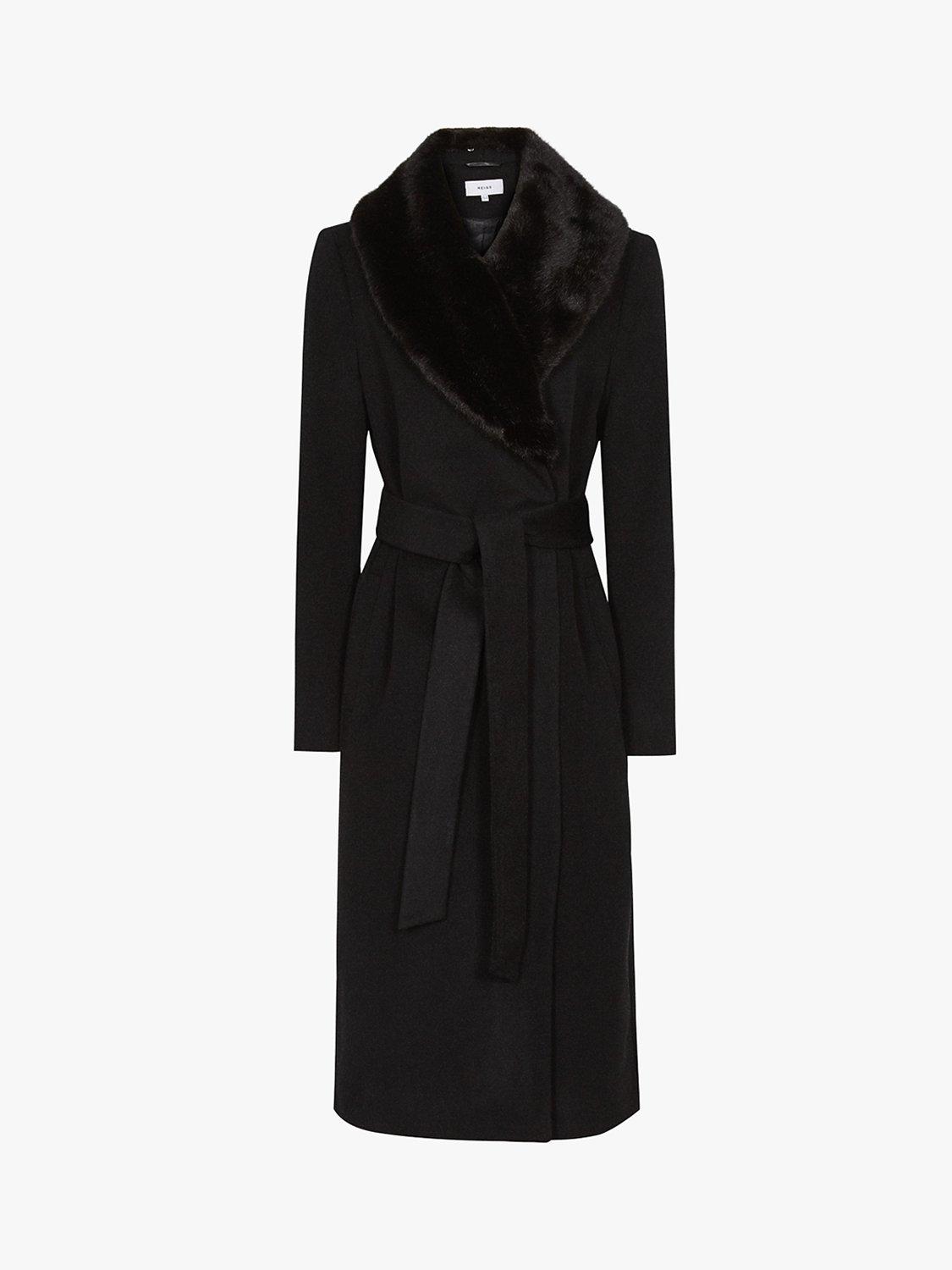 Reiss fur collar coat new arrivals