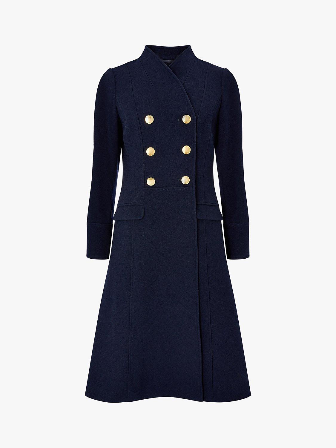 Monsoon Rosaline Long Coat Navy