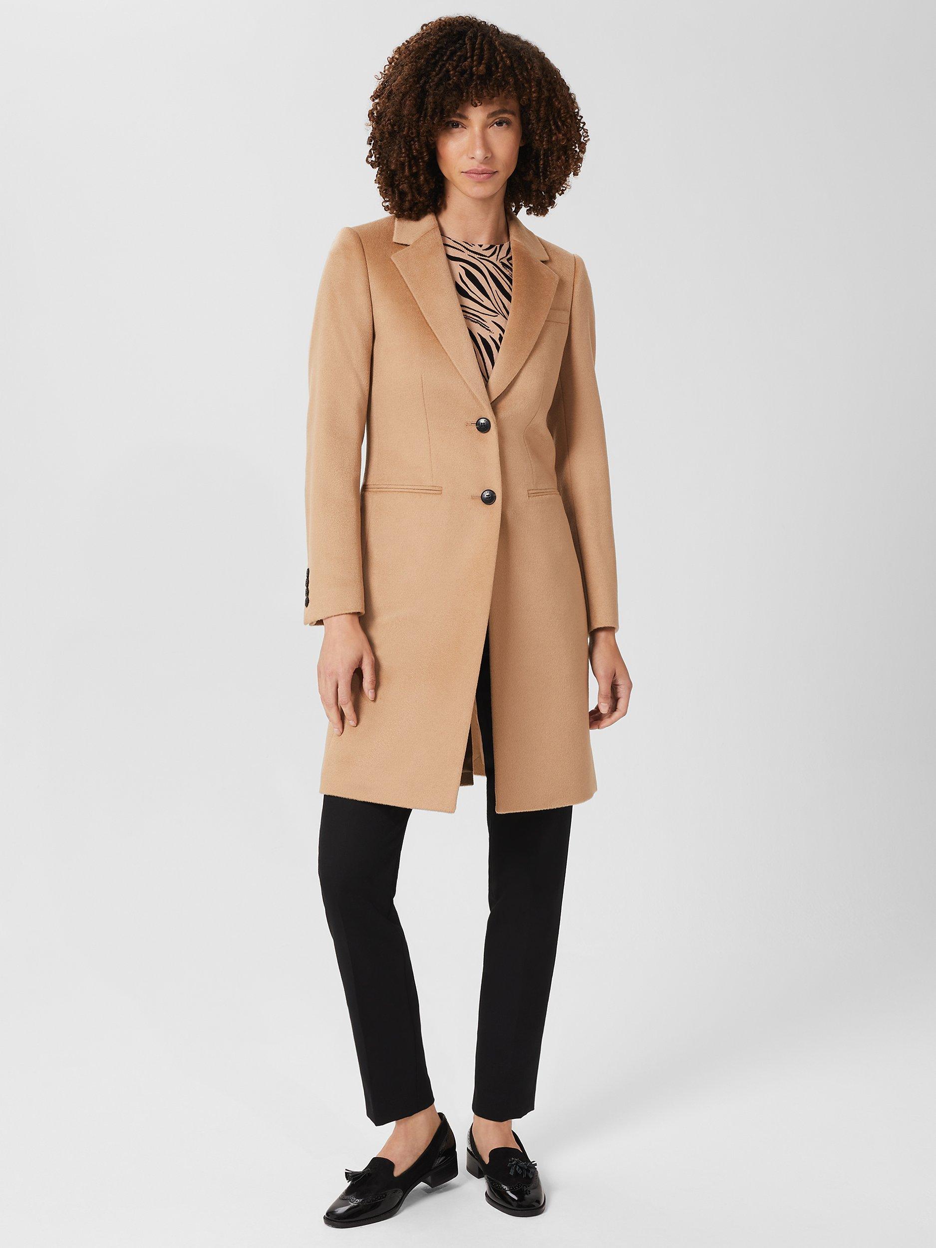 Hobbs Tilda Longline Wool Coat, Camel