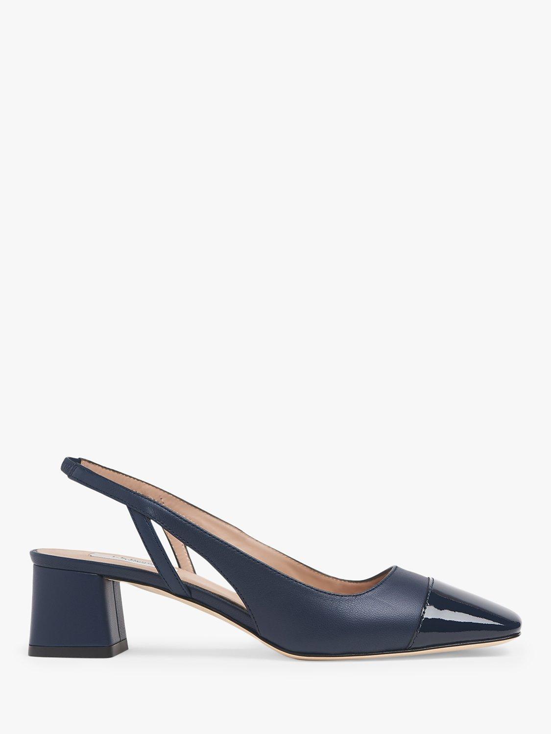 L.K.Bennett Hattie Leather Slingback Shoes Navy