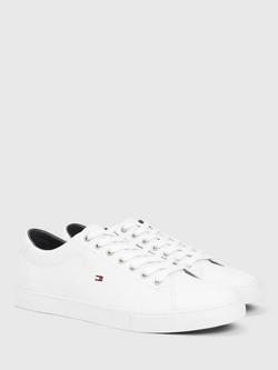 Tommy Hilfiger Essential Leather Lace-Up Trainers, White - view 2, White