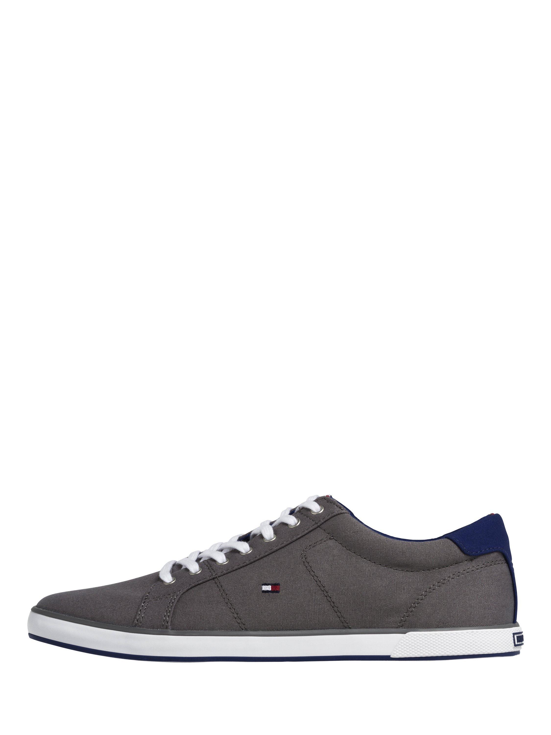 Product image 1 of 6, which shows Tommy Hilfiger Canvas Lace-Up Trainers, Steel Grey, 6
