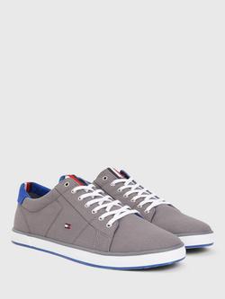 Tommy Hilfiger Canvas Lace-Up Trainers - view 2, Steel Grey