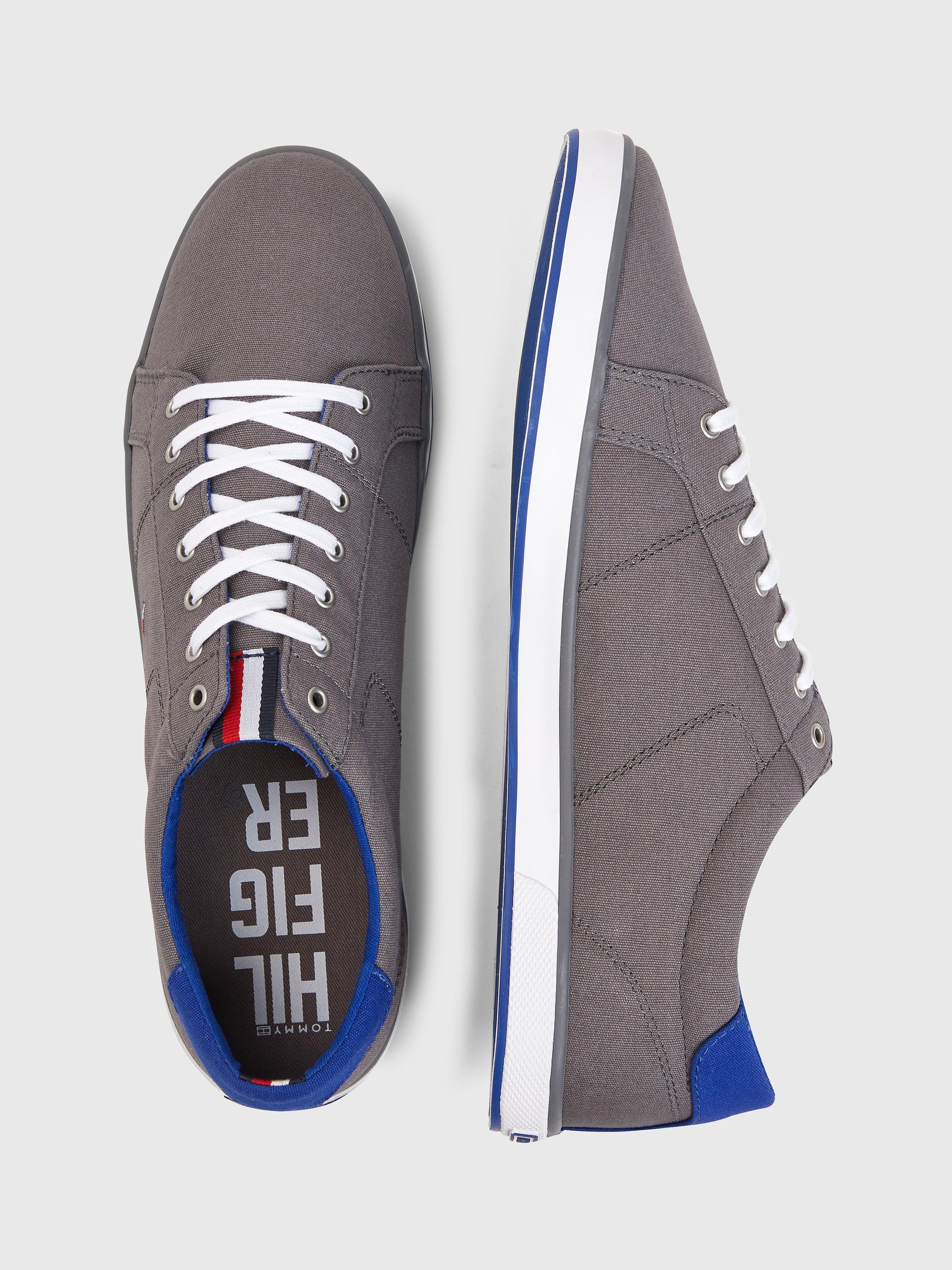 Product image 4 of 6, which shows Tommy Hilfiger Canvas Lace-Up Trainers, Steel Grey, 6