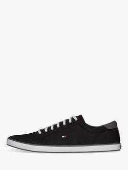 Tommy Hilfiger Canvas Lace-Up Trainers - view 2, Black