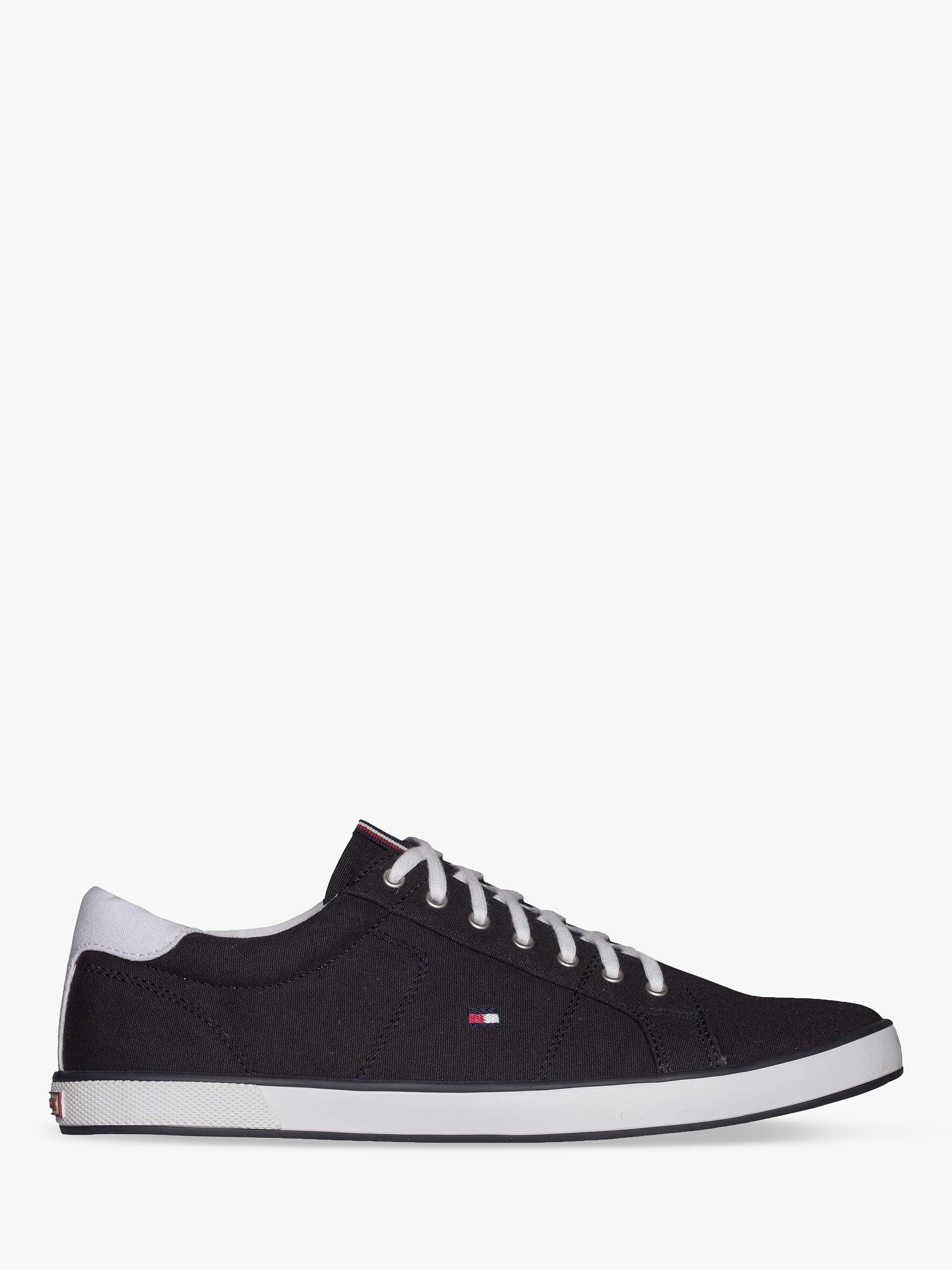 Product image 1 of 5, which shows Tommy Hilfiger Canvas Lace-Up Trainers, Midnight, 6.5