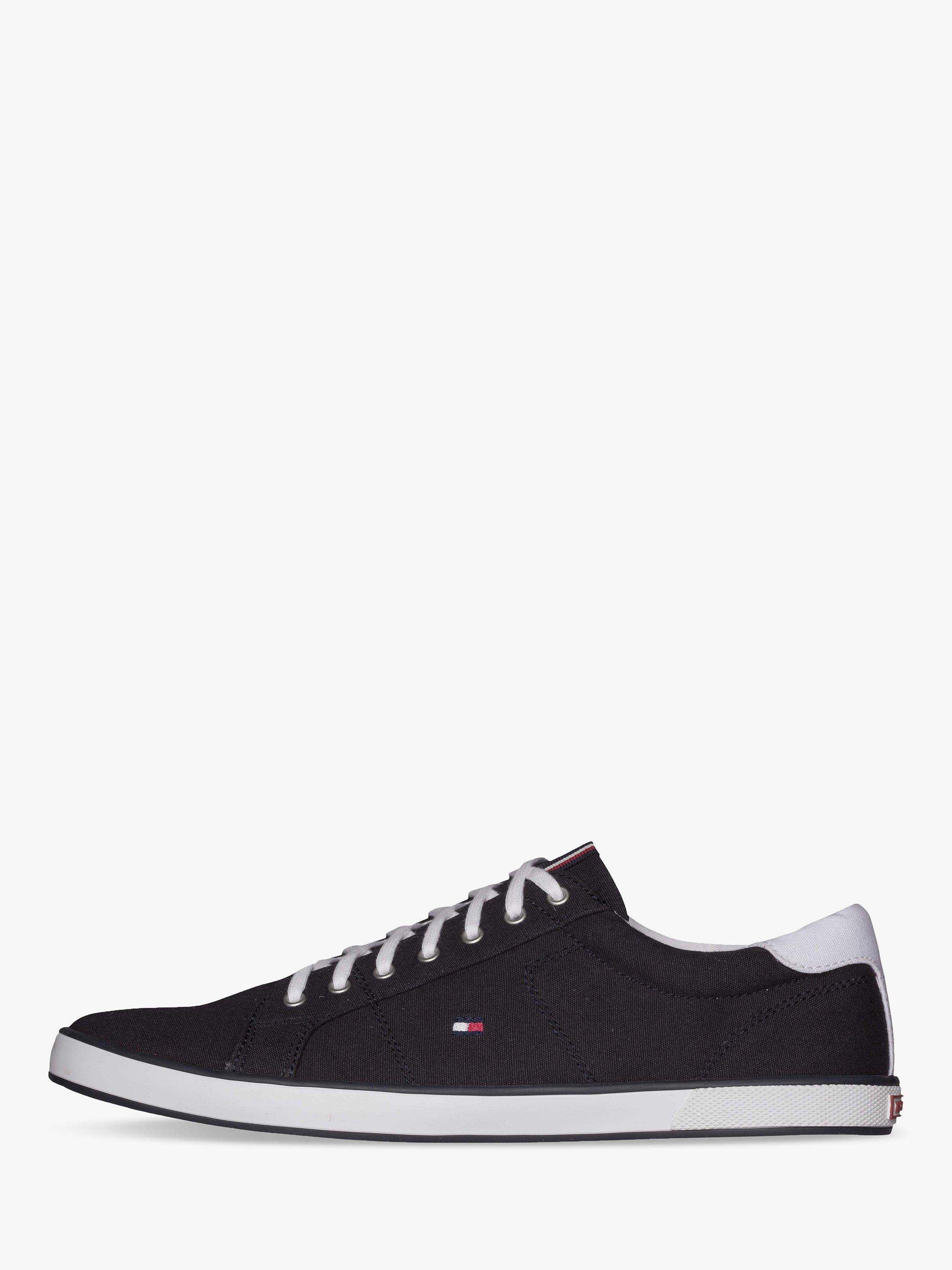 Product image 2 of 5, which shows Tommy Hilfiger Canvas Lace-Up Trainers, Midnight, 6.5