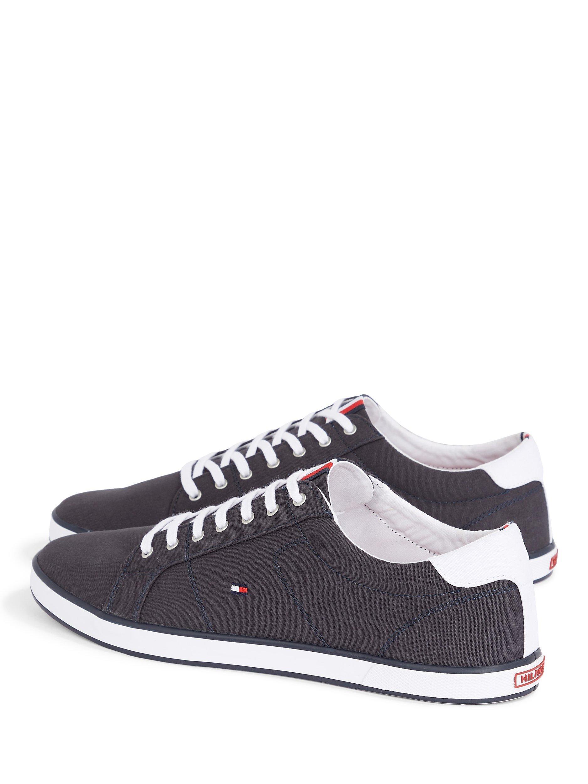 Product image 3 of 5, which shows Tommy Hilfiger Canvas Lace-Up Trainers, Midnight, 6.5
